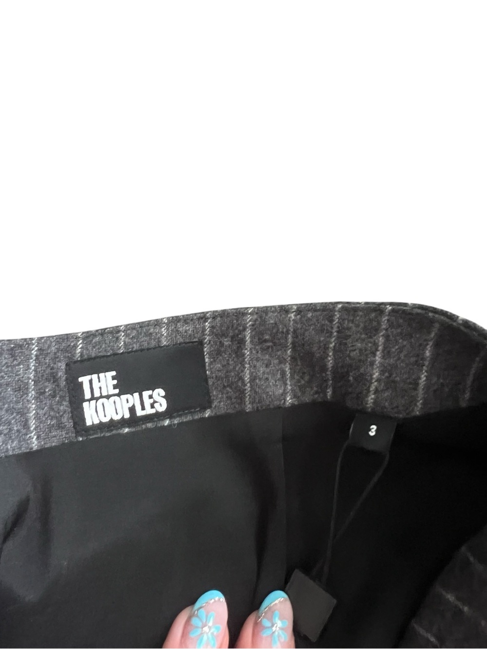 THE KOOPLES Cashmere-Wool Pinstripe Pencil Skirt Sz 3 - Picture 6 of 10
